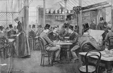 Na de lunch in een koffiehuis in Mekka in 1893, uit London Coffee-Houses Past and Present