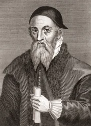 Alexander Erskine van Gogar, ca. 1521-1592. Schotse landeigenaar en bewaker van James VI van Schotland in Stirling Castle. Uit Iconographia Scotica of Portretten van Illustere Personen van Schotland, gepubliceerd 1797.