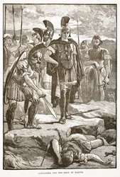 Alexander en het lichaam van Darius