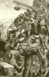 Alexander de Grote bij het beleg van Tyrus