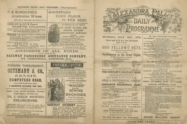 Dagprogramma van Alexandra Palace