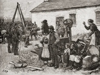 Een Ierse familie wordt uit hun huis gezet vanwege niet-betaling van huur, Ierland