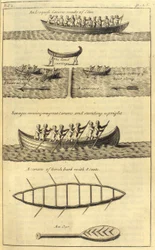 Een Irokees kano, 1703
