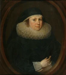 Een oude dame in een kraag