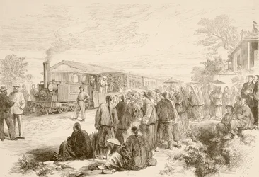 Een vroege Chinese spoorweg ca. 1880