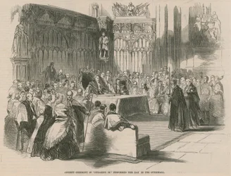 Oude ceremonie van de eedaflegging uitgevoerd in de Guildhall