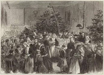 Jaarlijks vermaak en prijsuitreiking van de kerstboom in University College Hospital