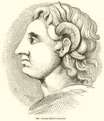 Antiek hoofd van Alexander
