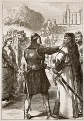 Arrestatie van de hertog van Gloucester, illustratie uit Cassells Geïllustreerde Geschiedenis van Engeland
