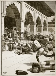 Arrestatie van de Radja van Benares, illustratie uit Cassells Illustrated History of England