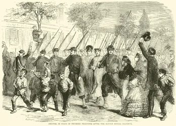 Aankomst in Parijs van Pruisische gevangenen na de slag bij Bagneux, oktober 1870