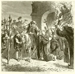 Aankomst van Wolsey bij Leicester Abbey