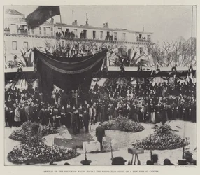 Aankomst van de Prins van Wales om de Eerste Steen van een Nieuwe Pier in Cannes te Leggen