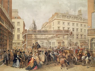 Onderaan Ludgate Hill, Londen, uitgegeven en gedrukt door Kell Brothers, ca. 1860