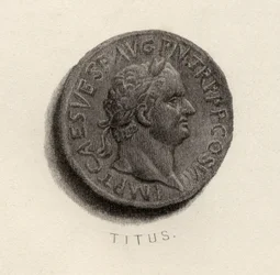 Aureus munt, uit het tijdperk van Titus Flavius Vespasianus