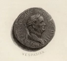 Aureus munt, uit het tijdperk van Vespasianus, Titus Flavius Vespasianus