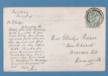 Achterkant van Jim Hogan ansichtkaart, 1907