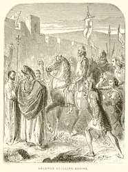 Baldwin op weg naar Edessa (gravure)