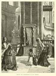 Voor de biechtstoel in San Lorenzo