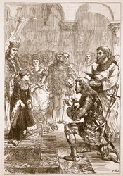 Verloving van prinses Isabella met Richard, illustratie uit Cassells Geïllustreerde Geschiedenis van Engeland