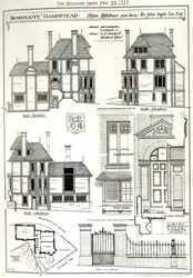 Bijou Residence Sunnycote, Hampstead, (met studio) voor John Ingle Lee Esq, uit The Building News, 23 februari 1877