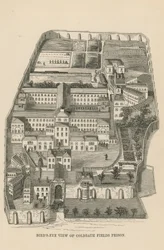 Vogelvlucht van Coldbath Fields Prison