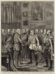 Verjaardagsreceptie van de Keizer van Duitsland in Berlijn, de Keizer en Veldmaarschalk von Wrangel