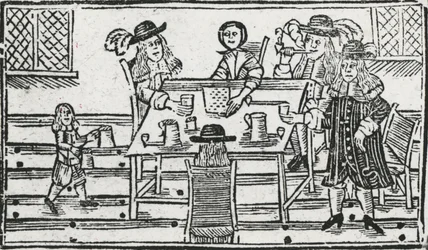 Bordspel en drinken in de taverne