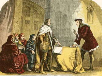 Buckingham smeekt Richard, hertog van Gloucester, om de kroon te aanvaarden
