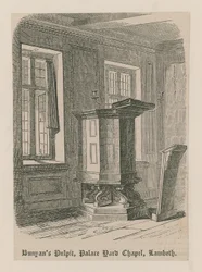 Bunyans Preekstoel, Paleis Hof Kapel, Lambeth