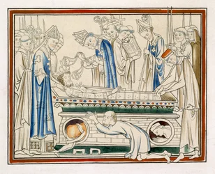 Begrafenis van Edward de Belijder, illustratie uit een facsimile van Het Leven van St. Edward de Belijder