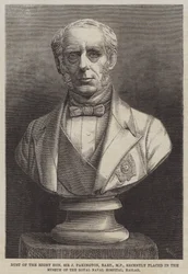 Buste van de Zeer Eerwaarde Sir J Pakington, Baronet, MP, onlangs geplaatst in het Museum van het Royal Naval Hospital, Haslar