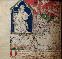 CCA-LitMs/D/10 fol. 7v Adam, uit Bestiarium