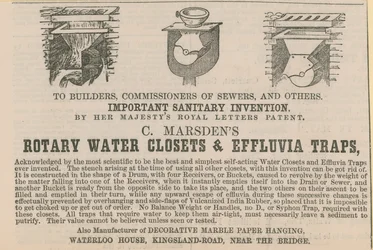 C Marsdens roterende waterclosets en effluvia vallen