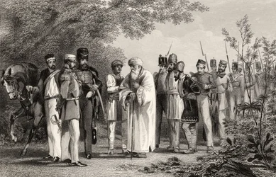 Gevangenneming van de koning van Delhi door kapitein Hodson, uit 