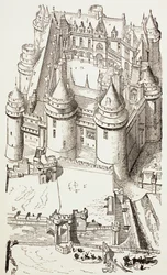 Kasteel van Pierrefonds, Frankrijk, ca. 1880