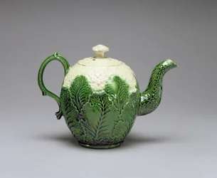 Bloemkool theepot, uit Burlem, Staffordshire, ca. 1759-66