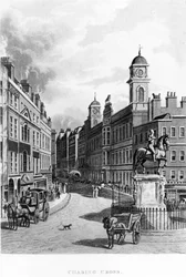Charing Cross, kijkend naar de Strand, 1811