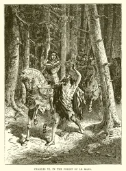 Karel VI in het bos van Le Mans