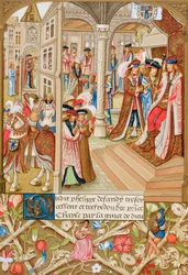 Karel de Stoute gezeten op zijn Troon en bijgestaan door zijn Baronnen en Raadgevers, ca. 1880