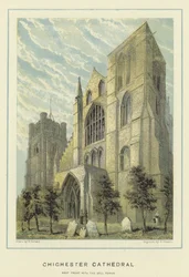 Chichester Kathedraal, westfront met klokkentoren