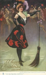 Kerstkaart met een schaatsbaan