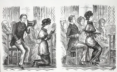 Kerkmanieren, illustratie uit Punch