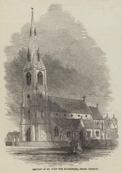Kerk van St. John the Evangelist, Penge Common (gravure)