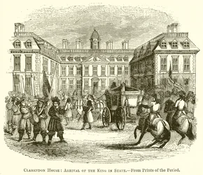 Clarendon House: aankomst van de koning in staatsie