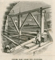 Cofferdam, Westminster Bridge, vanaf het platform
