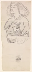 Samengestelde tekening van een Stunner / Een Victoriaanse vrouw in haar ondergoed