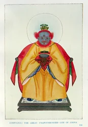 Confucius (551-479 voor Christus): The Great Unapotheosized God of China, illustratie uit 