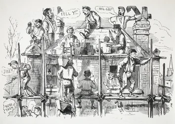 Bouwvakkers, illustratie uit Punch