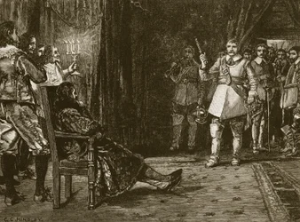 Interview van Cornet Joyce met Charles, illustratie uit Cassells Illustrated History of England